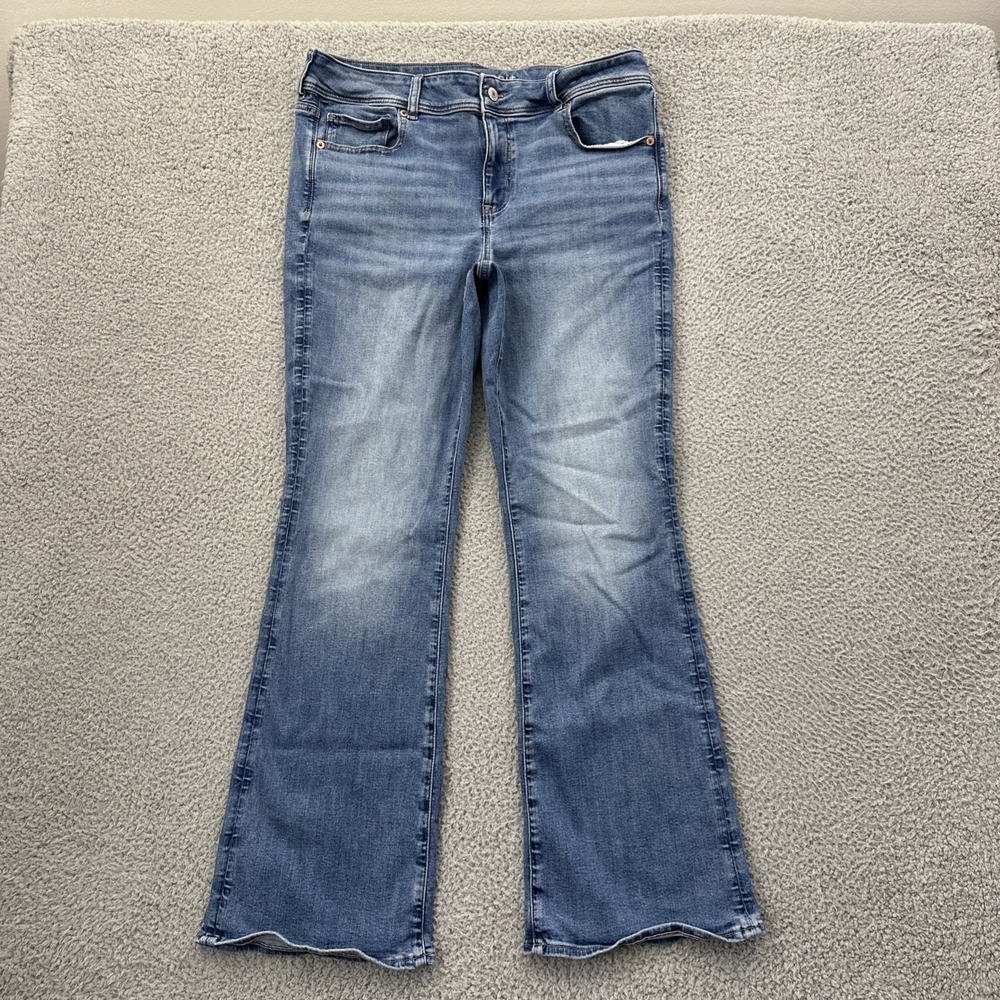 American Eagle Kick Boot Jeans Mid Rise Stretch Festival Western Women 14 x 30.5
